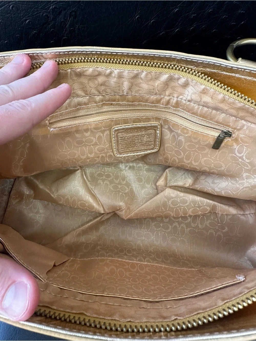 Vintage Coach Gold Patchwork Shoulder Bag